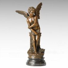 Mythology Statue Cupid Sitting Myth Bronze Sculpture TPE-225